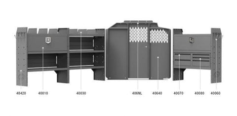 Kargo Master 44NVL General Service 46" H Shelves - NV 146" WB Low Roof