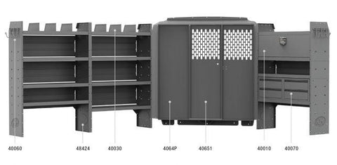 Kargo Master 44PMS Telecom 60" H Shelves - Promaster 136" WB Low/High Roof