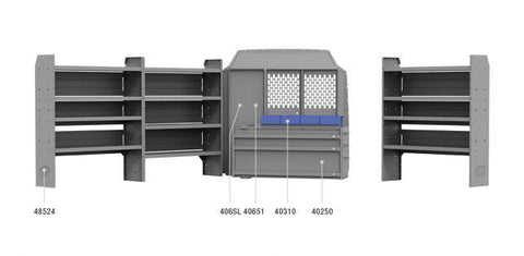 Kargo Master 46SPL EZ ALL Trades 60" H Shelves - Sprinter 144" WB Standard Roof